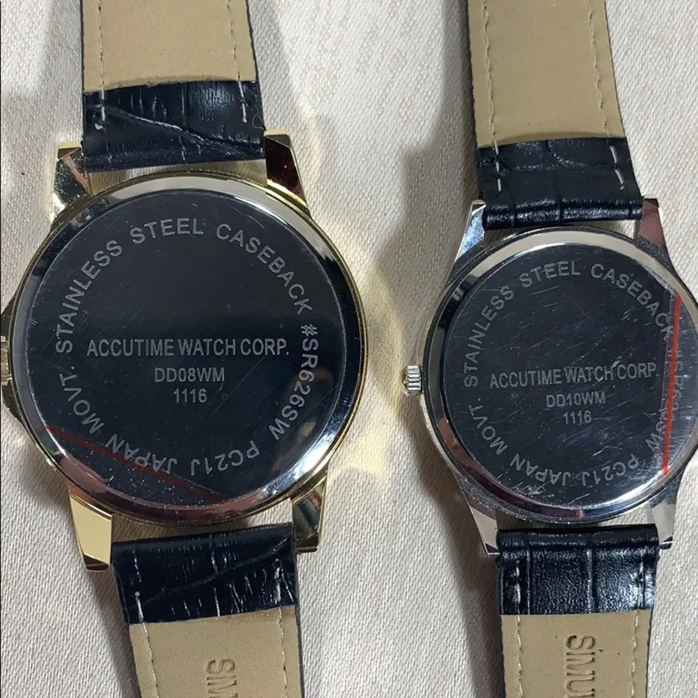 Pair of Accutime Diamond Watches